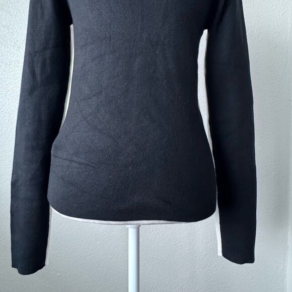 Commense Knit Top Long Sleeve Black White Reversible Sweater SZ L NEW - Picture 7 of 11